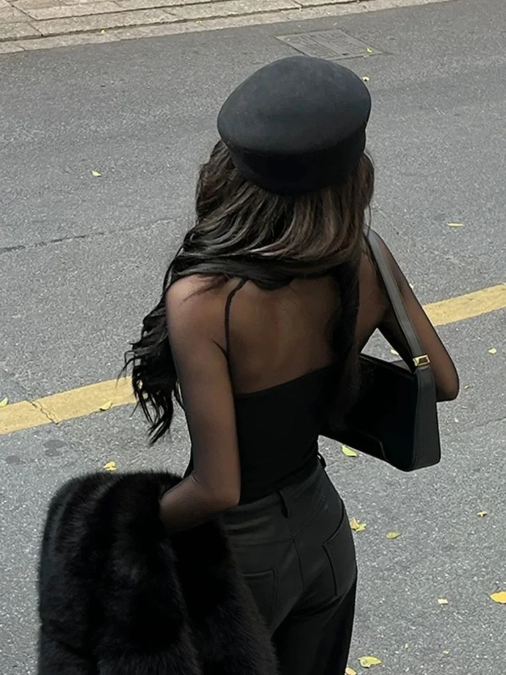 Commense Black Square Neck Sheer-Sleeve Tank - Picture 3 of 3